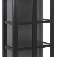 Vitrína s dvojkrídlovými dverami Elton, 180 cm, čierna - 1