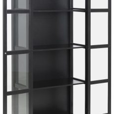 Vitrína s dvojkrídlovými dverami Elton, 180 cm, čierna - 3