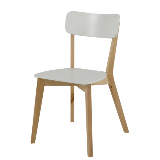 Výstavná vzorka Jedálenská stolička drevená Corby (SET 2 ks) breza / biela - 1