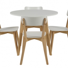 Výstavná vzorka Jedálenská stolička drevená Corby (SET 2 ks) breza / biela - 3
