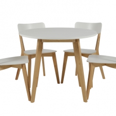 Výstavná vzorka Jedálenská stolička drevená Corby (SET 2 ks) breza / biela - 4