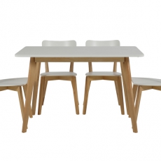 Výstavná vzorka Jedálenská stolička drevená Corby (SET 2 ks) breza / biela - 5