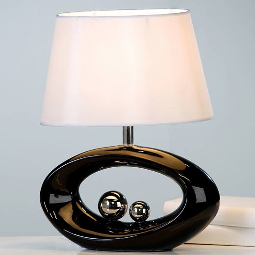 Výstavná vzorka Stolná lampa keramická Balance, 35 cm  čierna - 1