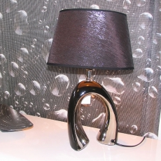 Výstavná vzorka Stolná lampa keramická Bridge, 36 cm čierna / strieborna - 3