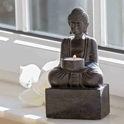 Výstavní vzorek Čajový svícen Buddha na podstavci, 24 cm - 1