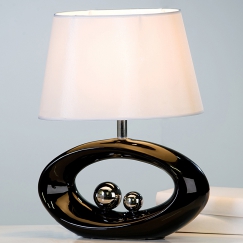 Výstavní vzorek Stolní lampa keramická Balance, 35 cm černá