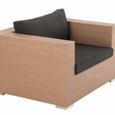 Zahradní křeslo Blanca, polyratan, přírodní /antracitová - 1