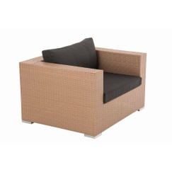 Zahradní křeslo Blanca, polyratan, přírodní /antracitová