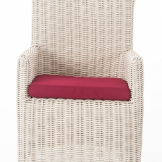 Zahradní křeslo Marlo, polyratan, bílá / červená - 1