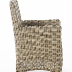 Zahradní křeslo Marlo, polyratan, přírodní / bílá - 2