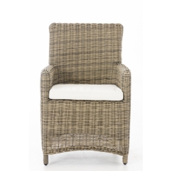 Zahradní křeslo Marlo, polyratan, přírodní / bílá