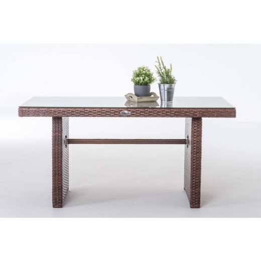 Zahradní stolek Mitell, polyratan, 137 cm, hnědá - 1