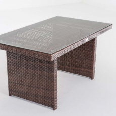 Zahradní stolek Mitell, polyratan, 137 cm, hnědá - 2