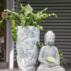 Zahradní váza Deren, 70 cm, šedá - 7