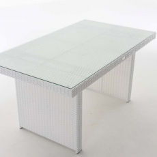 Záhradný stolík Mitell, polyratan, 137 cm, biela - 2