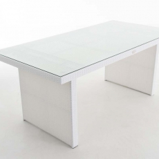 Záhradný stolík Tisch, polyratan, 180 cm, biela - 1