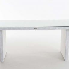 Záhradný stolík Tisch, polyratan, 180 cm, biela - 2
