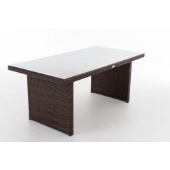 Záhradný stolík Tisch, polyratan, 180 cm, hnedá