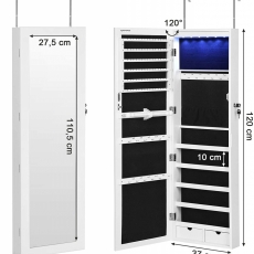 Závěsná šperkovnice Amelia, 120 cm, bílá  - 5