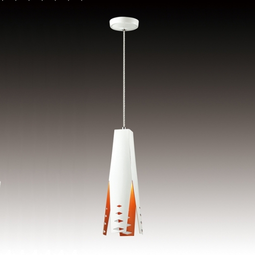 Závesný luster kovový Tratt 2, 35 cm, biela/oranžová - 1