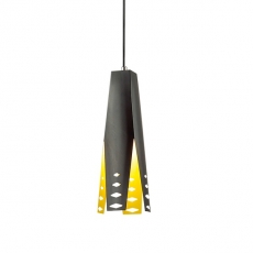 Závesný luster kovový Tratt 2, 35 cm, čierna/žltá - 1