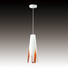 Závěsný lustr kovový Tratt 2, 35 cm, bílá/oranžová - 1