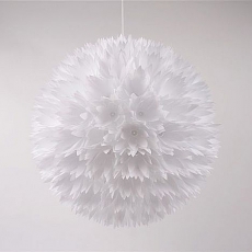 Závěsný lustr z bílých květů Lily 60 cm - 1