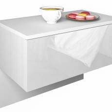 Závěsný noční stolek Lili, 61 cm, bílá lesk - 1