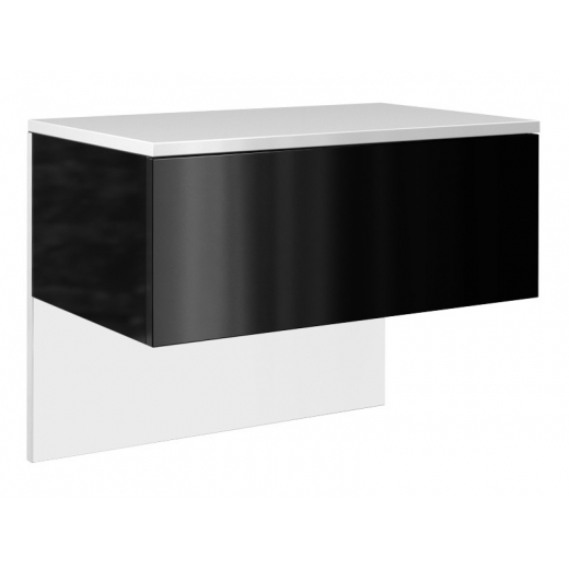 Závěsný noční stolek Lili, 61 cm, černá / bílá - 1