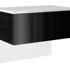 Závěsný noční stolek Lili, 61 cm, černá / bílá - 1