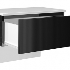 Závěsný noční stolek Lili, 61 cm, černá / bílá - 6
