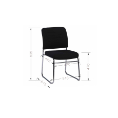 Železné konferenčné stoličky (SET 6 ks), syntetická koža, červená - 2