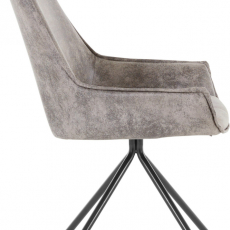 Židle Bonnie, mikrovlákno, šedá - 3