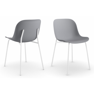 Židle Filuet (SET 2ks), šedá/bílá