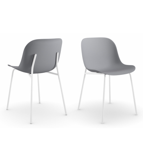 Židle Filuet (SET 2ks), šedá/bílá