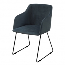 Židle s područkami Blanka (SET 2 ks), tmavě modrá - 1