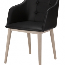 Židle s područkami Octopus (SET 2 ks), černá kůže - 1