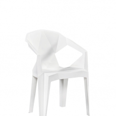 Židle s područkami Sissa, bílá - 2