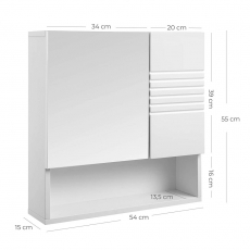 Zrcadlová skříňka Fila, 55 cm, bílá - 6