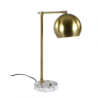 Stolní lampa se stmívačem Krika, 56 cm, mosaz/mramor