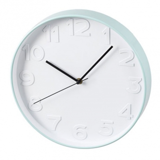 Nástěnné hodiny Pastill, 31 cm, bílá/tyrkysová