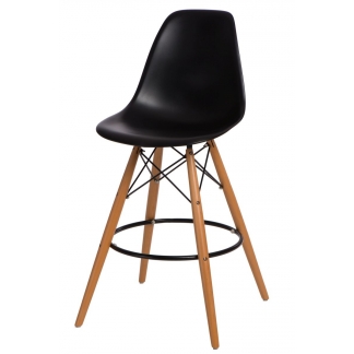 Barová židle s dřevěnou podnoží Desire