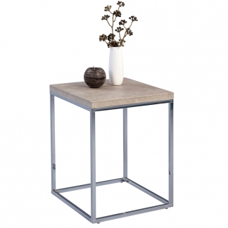Odkládací stolek Olaf, 40 cm, beton/chrom