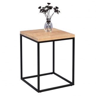 Odkládací stolek Olaf, 40 cm, dub/černá