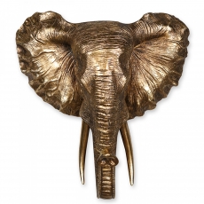 Nástěnná dekorace Elephant, 45 cm, zlatá